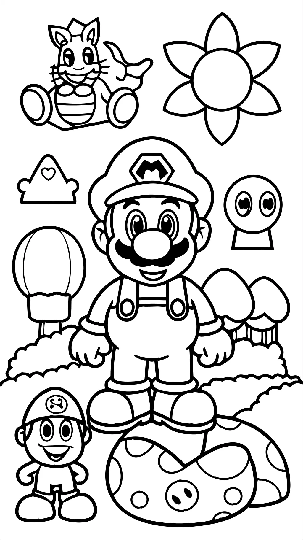 mario 3d world coloring pages